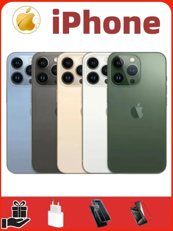 Восстановленный Apple Смартфон iPhone 13Pro Max, 5G, Версия США, A2484 (1SIM+1e-SIM), 6.7" USA 6/512 ГБ, золотой